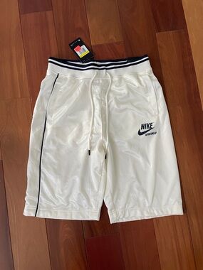 Nike Men’s White Athletic Shorts with Navy Accents